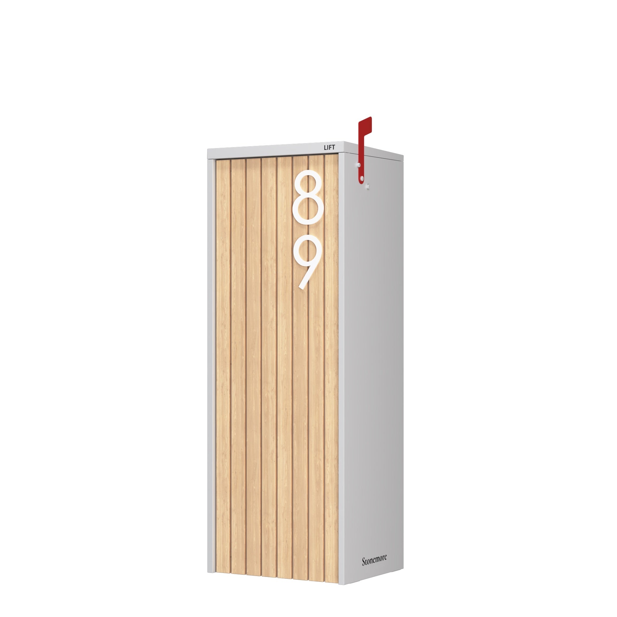 Stick On - 5" White Slim Galvanized Steel Number